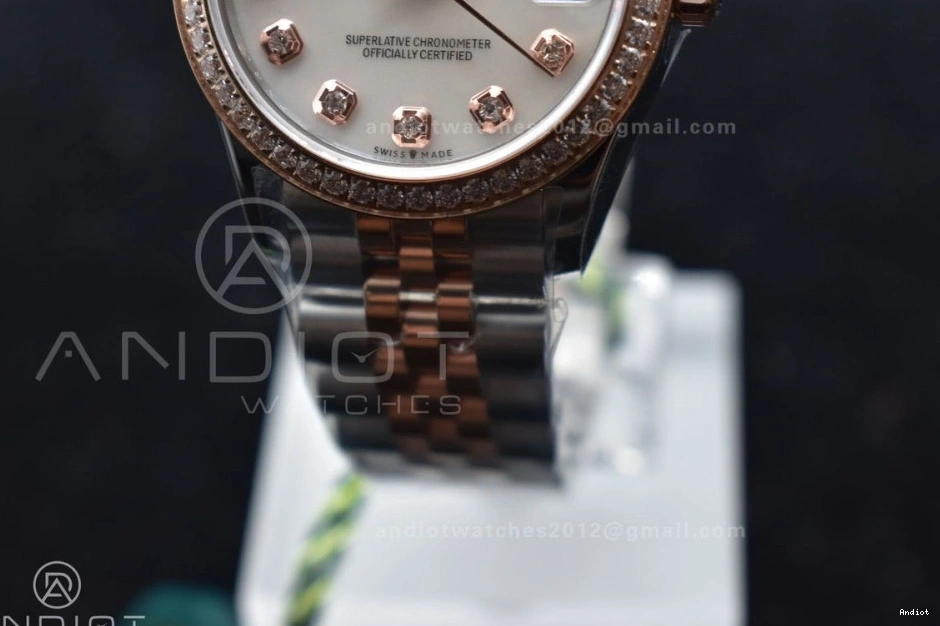 Dial Steel DateJust Silver 31 RG Diamonds 278289 Bezel Markers WF President Bracelet 316L and Syle Ladies on 0522